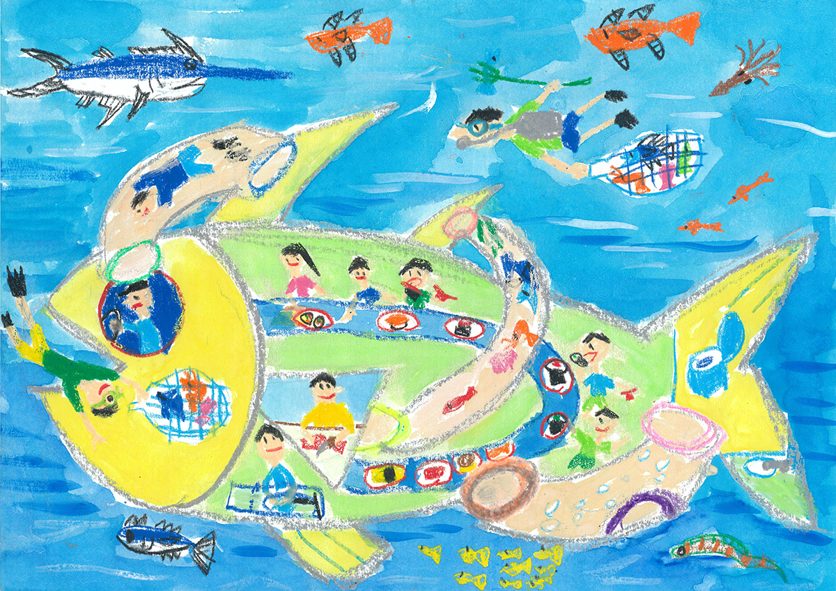 海の中にある回転寿司ハウス