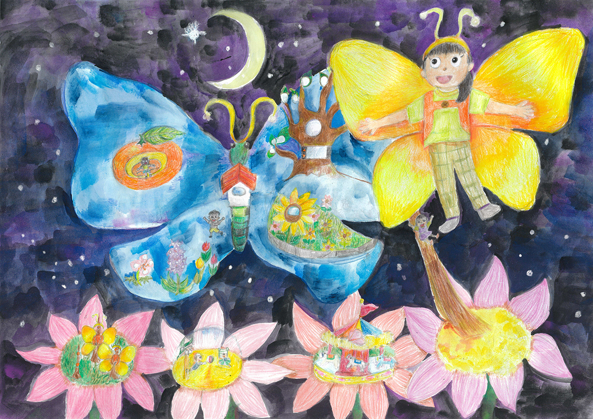 夜空に光るちょうの家