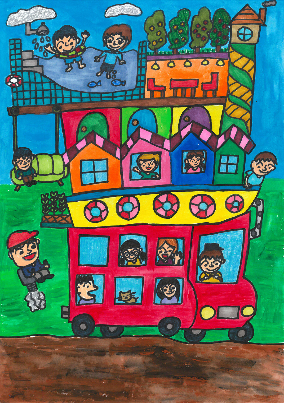 のせて！のせて！走るバスのお家